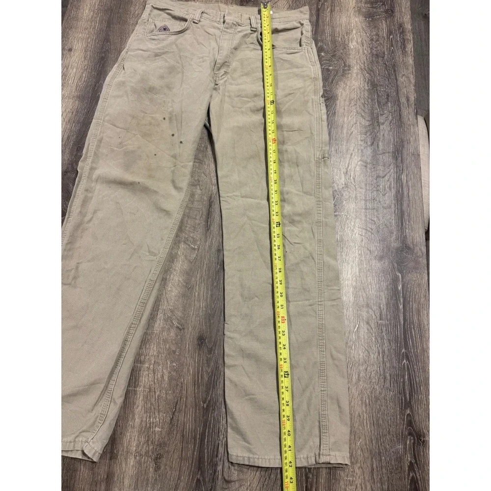 Bulwark FR Khaki Flame Resistant Work Pants CAT2 NFPA 2112 Mens 33x32 Tan